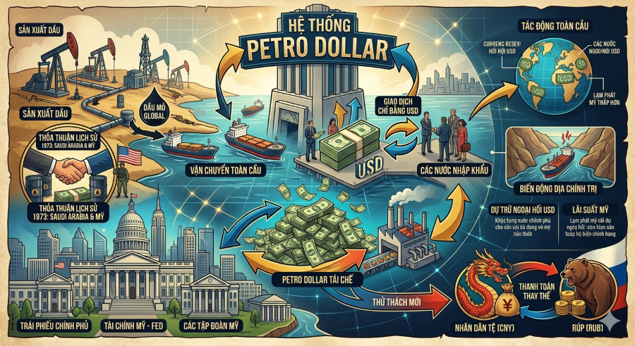 Hệ thống Petro Dollar: Quyền lực ngầm điều phối nền kinh tế toàn cầu