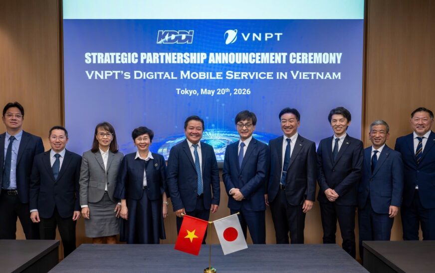 Lễ ký kết hợp tác giữa VNPT và KDDI tại Tokyo, tháng 5/2026