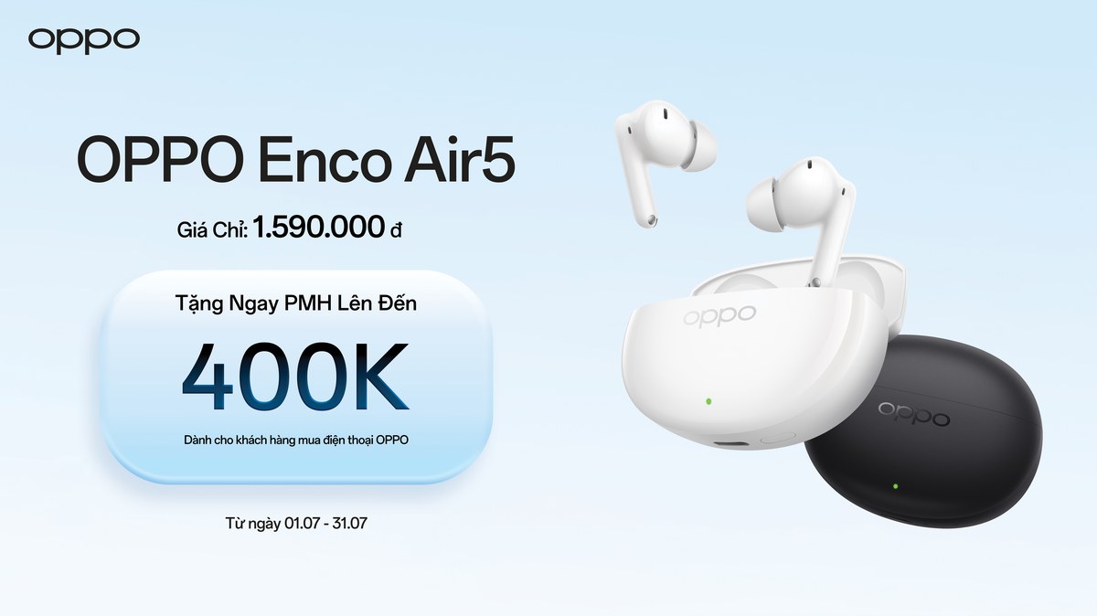 OPPO ra mắt Enco Air5s và Enco Air5, kết hợp công nghệ chống