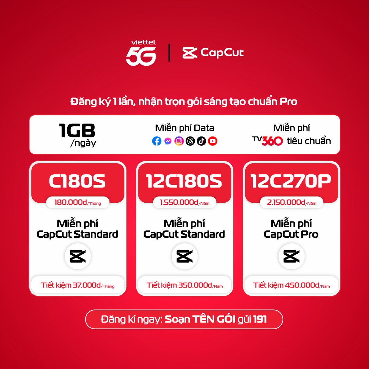 Viettel cung cấp gói cước 5G tích hợp tài khoản CapCut