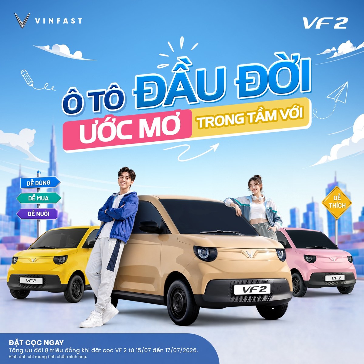 VinFast VF 2 nhận cọc, ưu đãi 8 triệu đồng 3 ngày