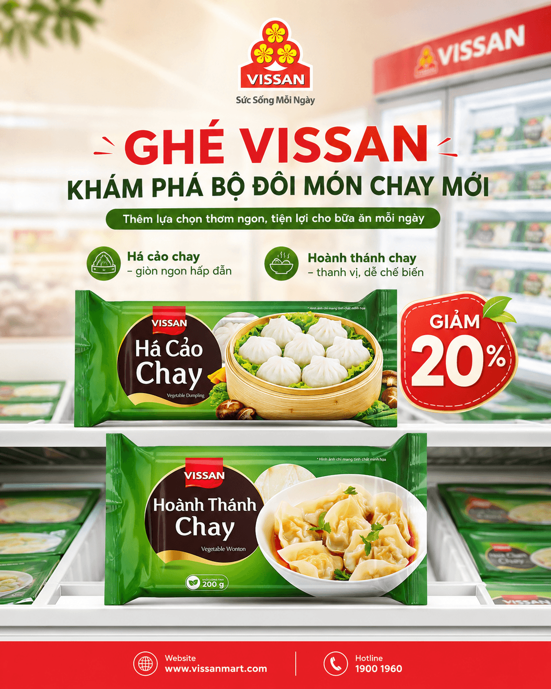 Vissan ra mắt bộ đôi há cáo chay và hoành thánh chay, mở rộng lựa chọn cho bữa ăn hiện đại