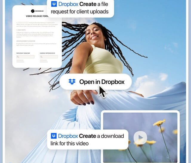 Dropbox tích hợp AI giúp tạo yêu cầu tải lên và liên kết chia sẻ video
