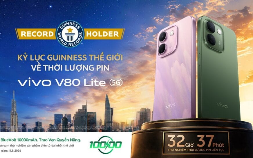 vivo V80 Lite 5G với pin khủng lập kỷ lục mới về thời lượng sử dụng