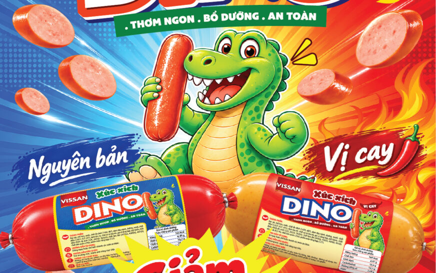 VISSAN ra mắt Xúc xích DINO 85g với hai hương vị, mở rộng lựa chọn cho người tiêu dùng trẻ
