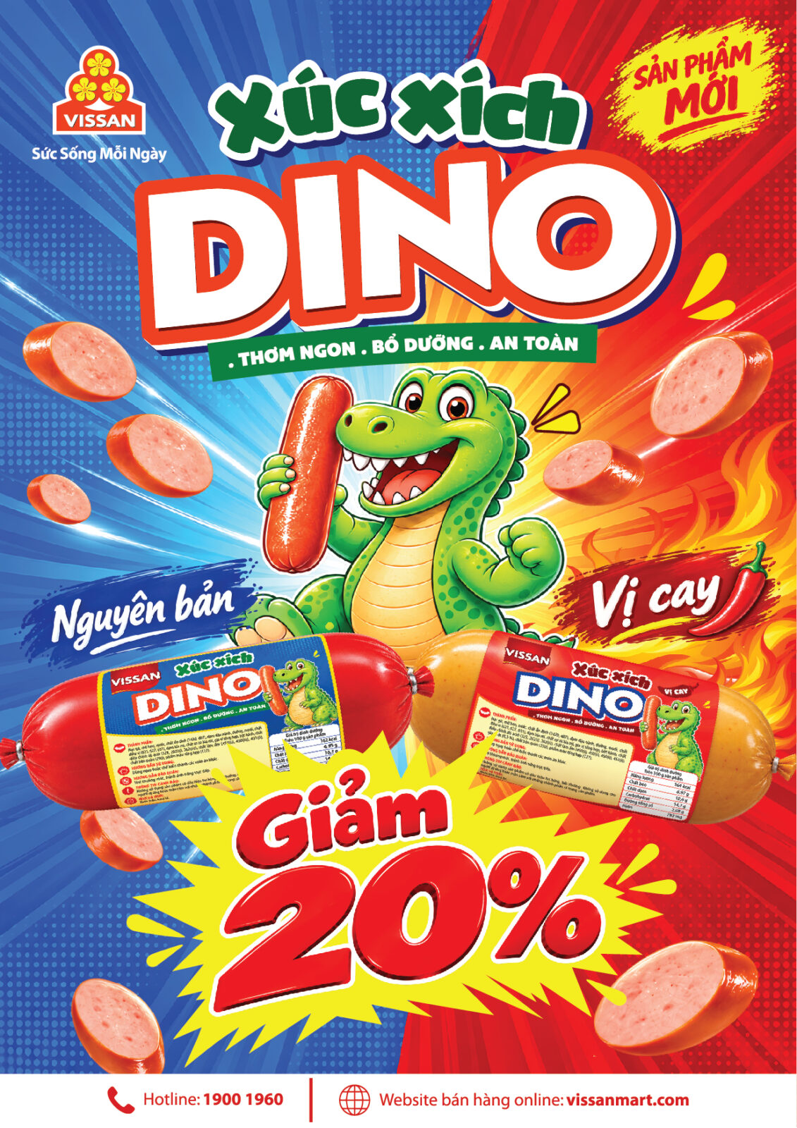 VISSAN ra mắt Xúc xích DINO 85g với hai hương vị, mở rộng lựa chọn cho người tiêu dùng trẻ