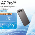 OPPO A7 Pro 5G trong ảnh giới thiệu chính thức với hai phiên bản màu và chương trình ưu đãi mở bán