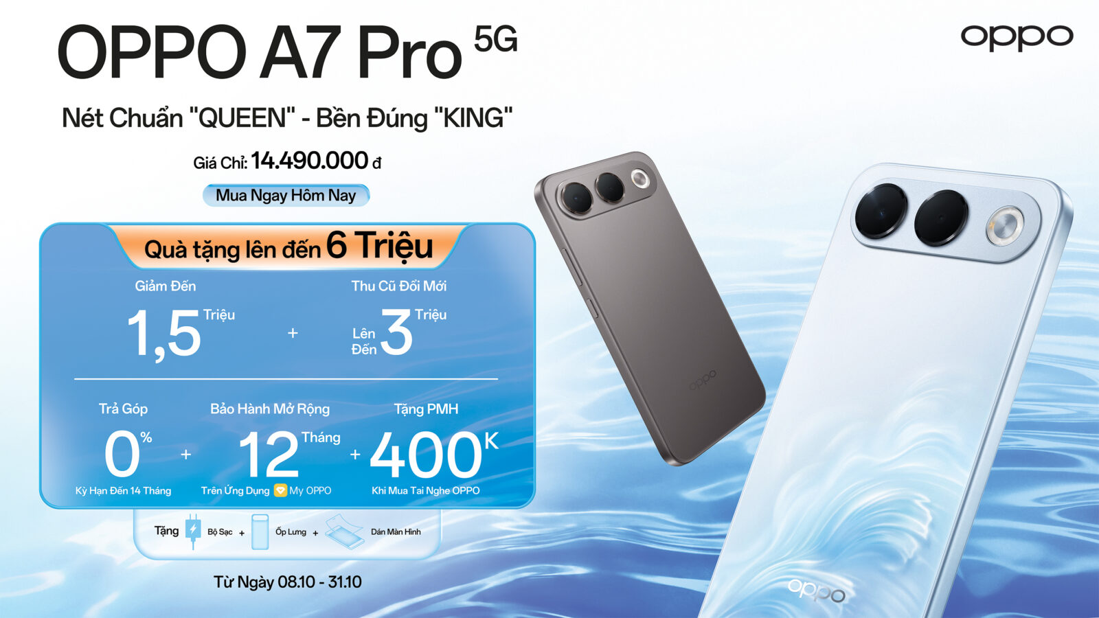 OPPO A7 Pro 5G và bài toán dùng điện thoại lâu hơn: pin 8.000mAh, vòng đời mượt mà 6 năm