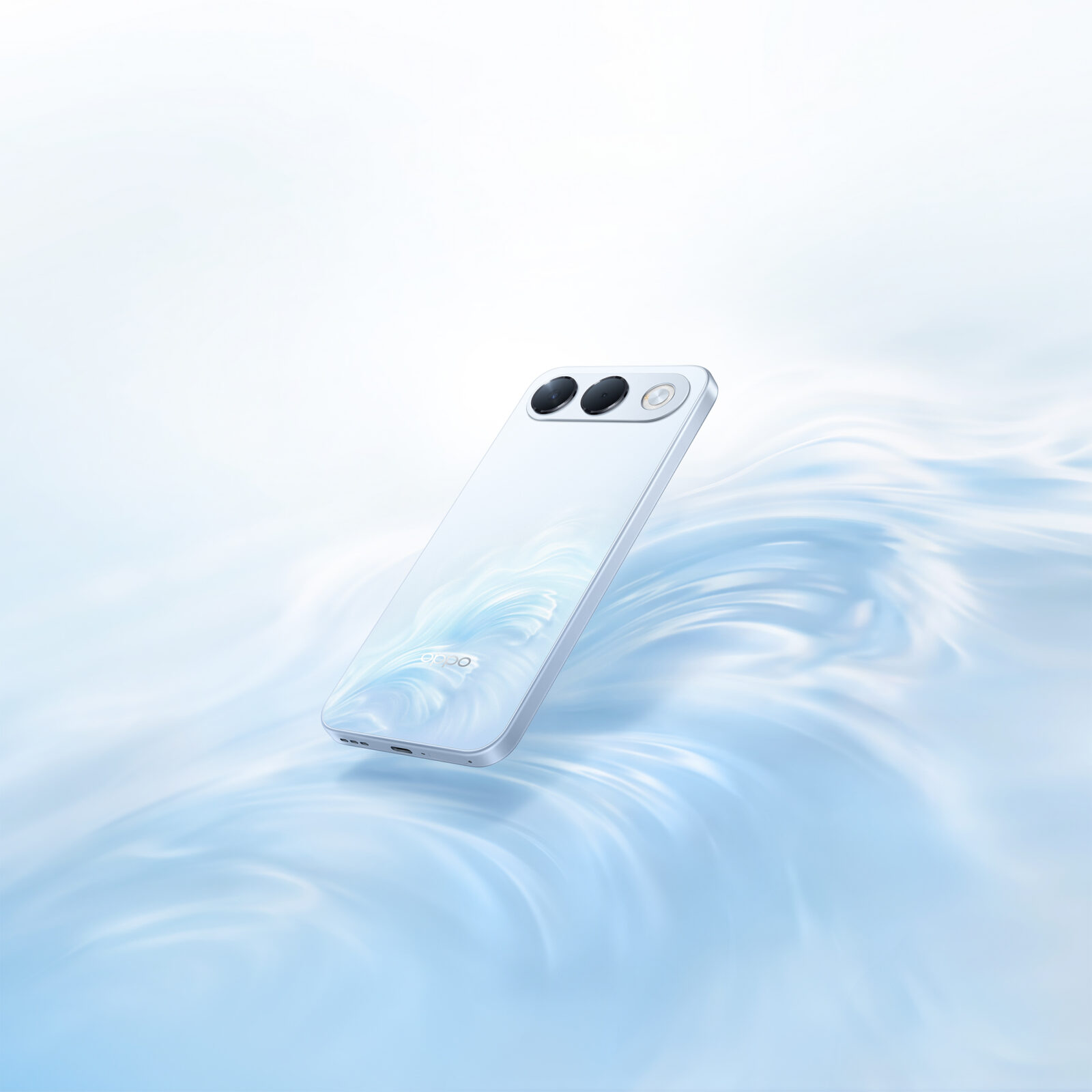 OPPO A7 Pro 5G màu Xanh Sóng Biển với mặt lưng gợn sóng 3D